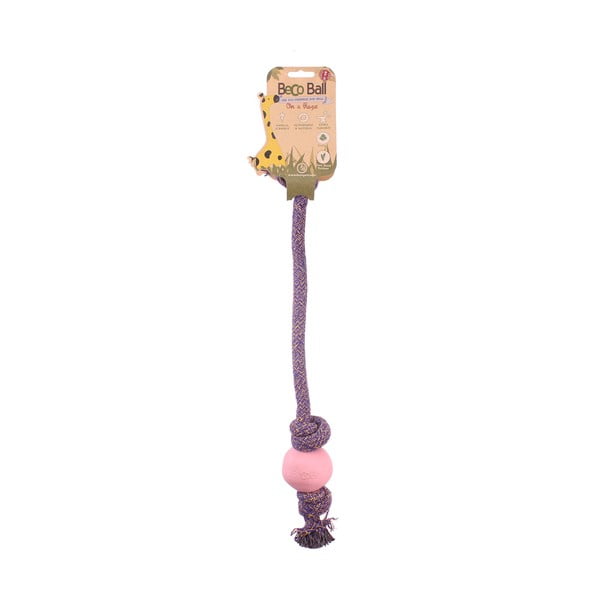 Povraz s loptičkou na hranie Beco Rope 40 cm, ružový