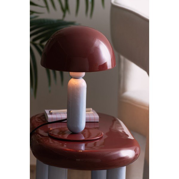 Vínovočervená/svetlomodrá kovová stolová lampa (výška  30 cm) Firenze round – Leitmotiv-image-1