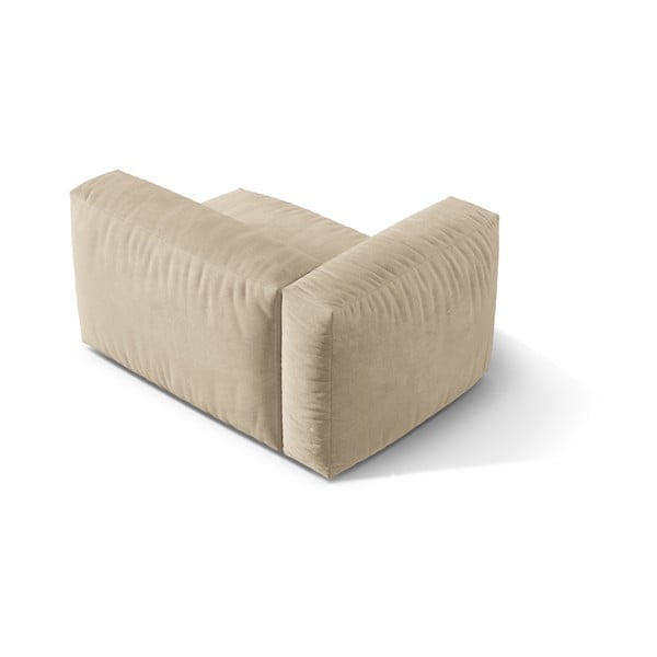 Béžový zamatový modul pohovky (ľavý roh) Martina – Micadoni -image-2