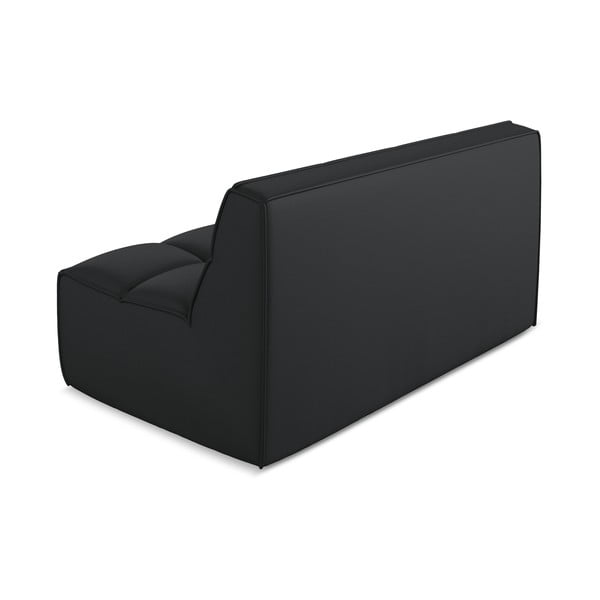 Čierny modul pohovky z imitácie kože Kalai – Makamii-image-3