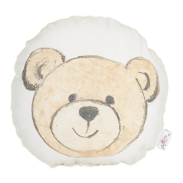 Detský vankúšik s prímesou bavlny Mike & Co. NEW YORK Pillow Toy Bearie, 23 x 23 cm