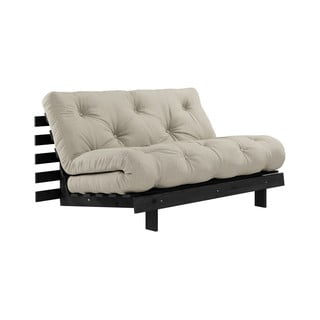 Rozkladacia pohovka s ľanovým poťahom Karup Design Roots Black/Linen