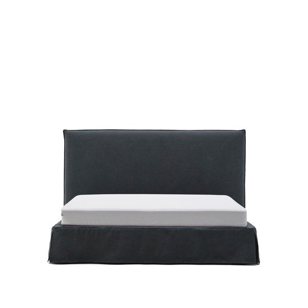 Antracitová čalúnená dvojlôžková posteľ 180x200 cm Jaira – Kave Home-image-4