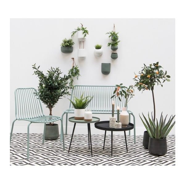 Matne zelený nástenný keramický kvetináč PT LIVING Oval-image-2