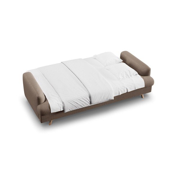 Taupe rozkladacia/s úložným priestorom pohovka 233 cm Naomi – Micadoni -image-3