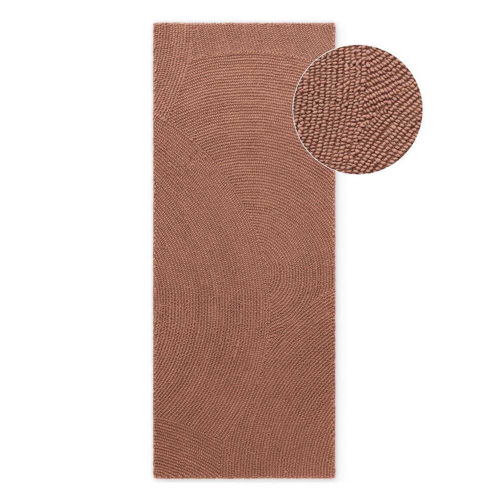 E-shop Ručne tkaný vlnený behúň v terakotovej farbe 80x200 cm Calmio – Hanse Home