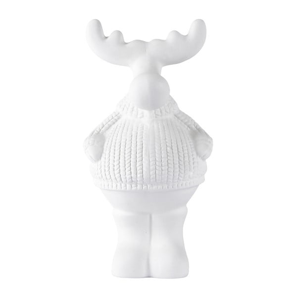 Dekoratívna biela keramická soška KJ Collection Reindeer Gordo White, 20,5 cm