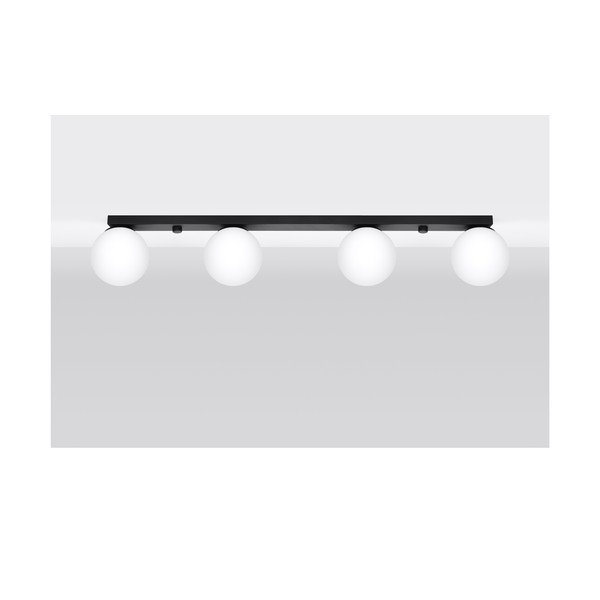 Čierne stropné svietidlo so skleneným tienidlom ø 12 cm Umerta – Sollux-image-2