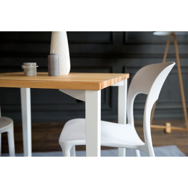 Biely jedálenský stôl Ragaba TRIVENTI, 80 × 80 cm-image-1