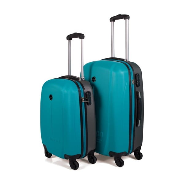 Sada 2ks modrých kufrov na kolieskach Tempo