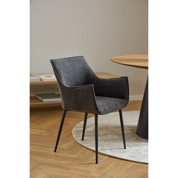 Tmavosivé čalúnené jedálenské kreslo Bonita – Actona-image-1