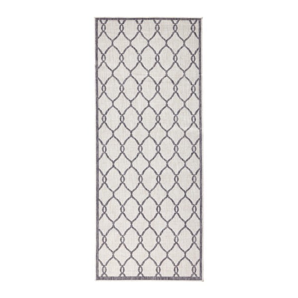 Sivý vzorovaný obojstranný koberec Bougari Rimini, 80 × 350 cm