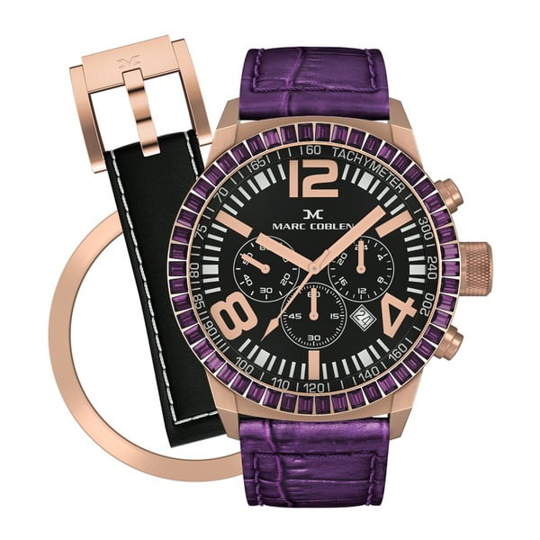 Dámske hodinky Marc Coblen s remienkom a krúžkom na ciferník naviac P36