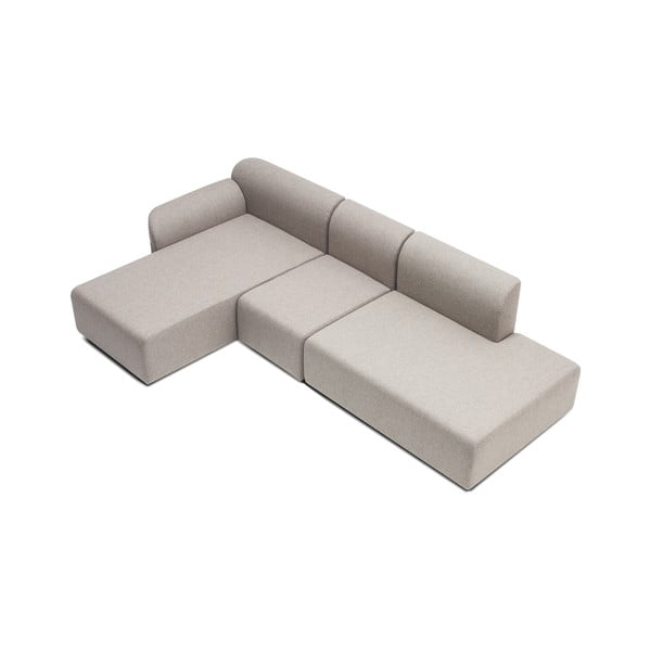 Svetlosivý modul pohovky (pravý roh) zo zmesi vlny a ľanu Hugg - Gazzda-image-4