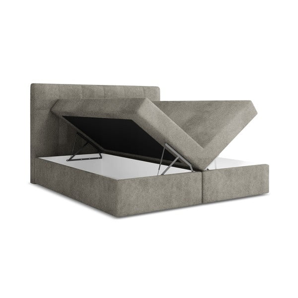 Sivá boxspring posteľ s úložným priestorom 180x200 cm Palta – Makamii-image-1