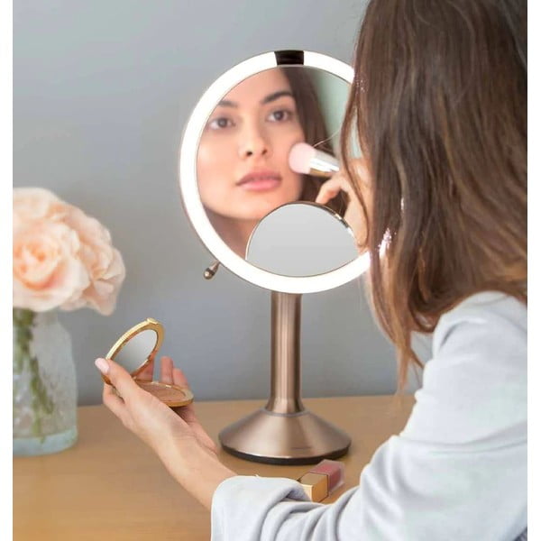 Kozmetické zrkadlo s osvetlením/zväčšovacie (5x) ø 20 cm Sensor Trio – simplehuman-image-1