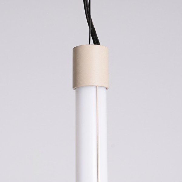 Béžové kovové LED závesné svietidlo ø 6 cm TRANG – Thoro-image-3