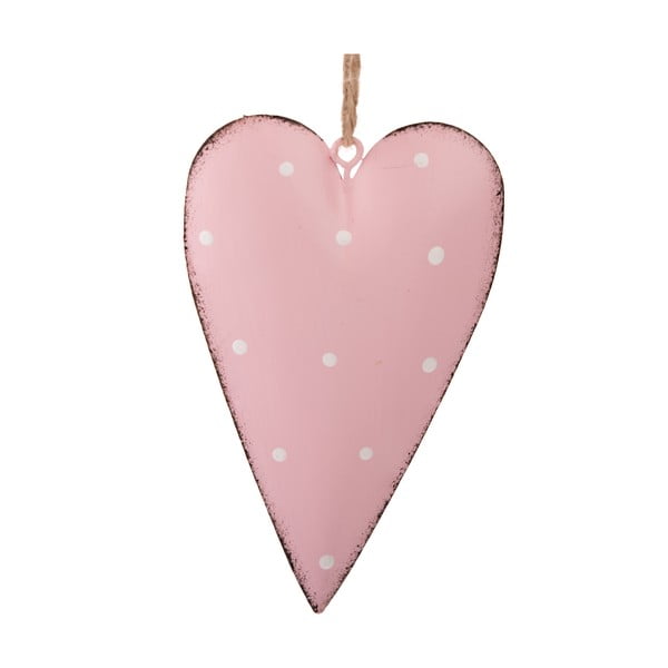 Súprava 3 ružových kovových závesných dekorácií Dakls Dotty Heart