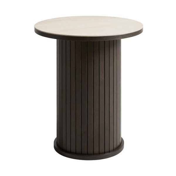 Okrúhly odkladací stolík s keramickou doskou ø 50 cm Enna – Unique Furniture
