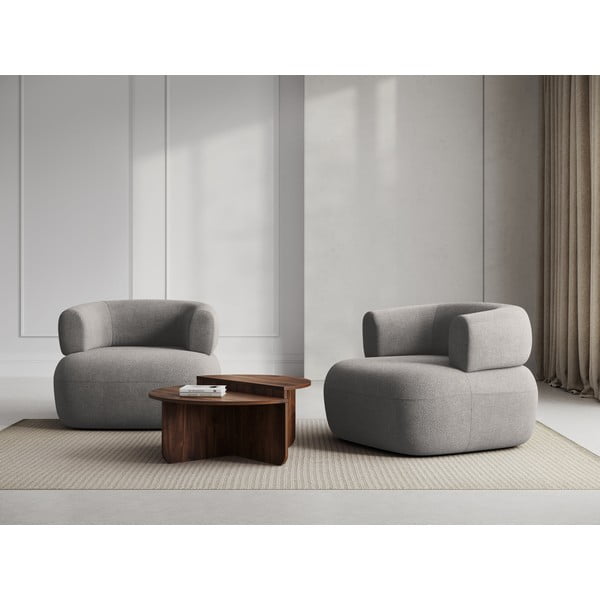 Svetlosivé kreslo z textílie buklé Jenny – Micadoni Home-image-1