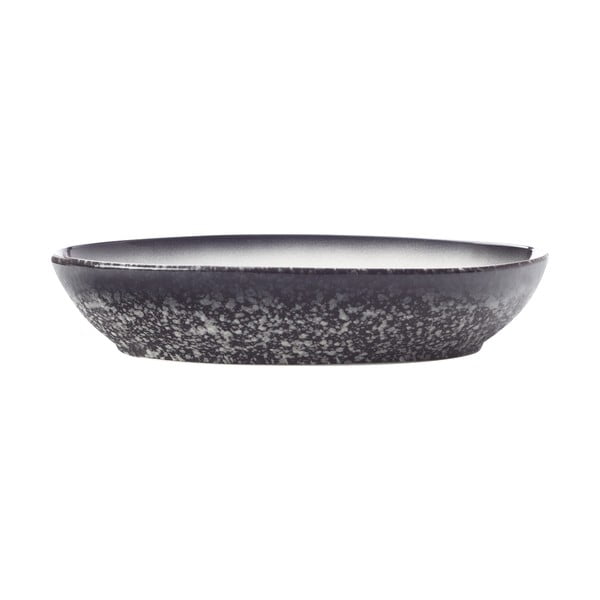 Bielo-čierna keramická oválna miska Maxwell & Williams Caviar, dĺžka 30 cm