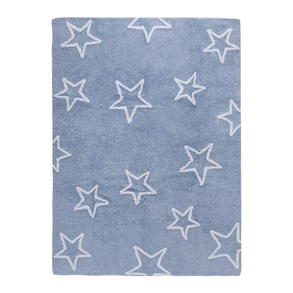 Modrý bavlnený koberec Happy Decor Kids Stars, 160 x 120 cm