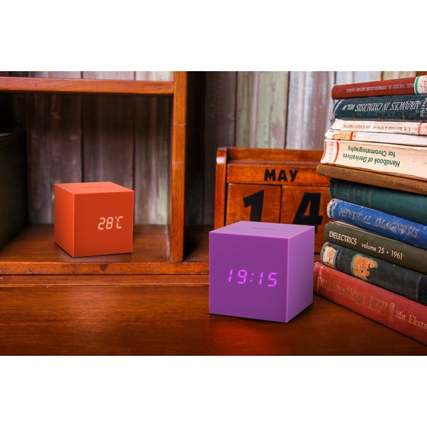 Fialový LED budík Gingko Gravitry Cube-image-4