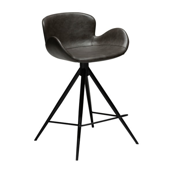Tmavosivá barová stolička z eko kože DAN–FORM Denmark Gaia, výška 87 cm