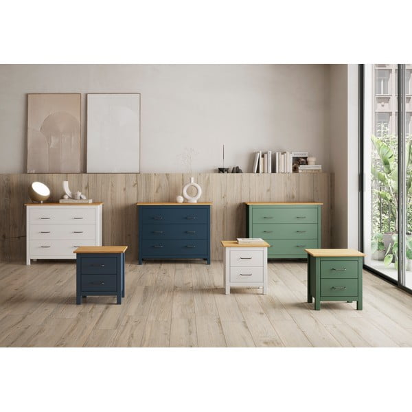 Tmavomodrý nočný stolík z borovicového dreva Miranda – Marckeric-image-1