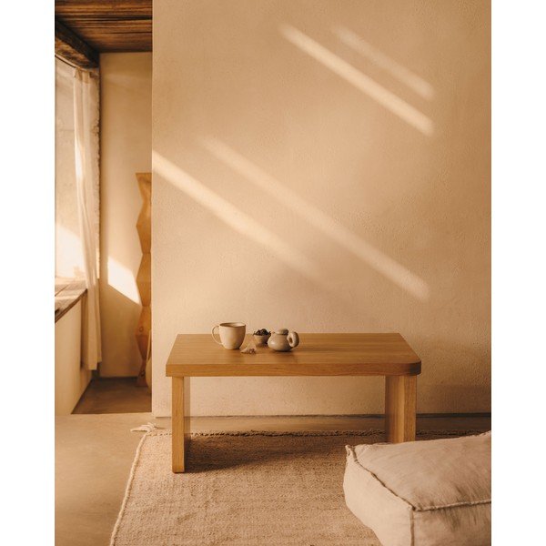 Konferenčný stolík v dekore duba v prírodnej farbe 89x62 cm Oaq – Kave Home-image-2
