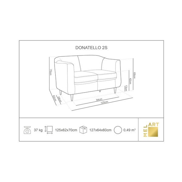 Červená zamatová pohovka Kooko Home Glam, 125 cm-image-2