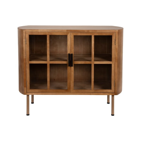 Vitrína z kaučukového dreva v prírodnej farbe 100x80x38 cm Yaz – White Label