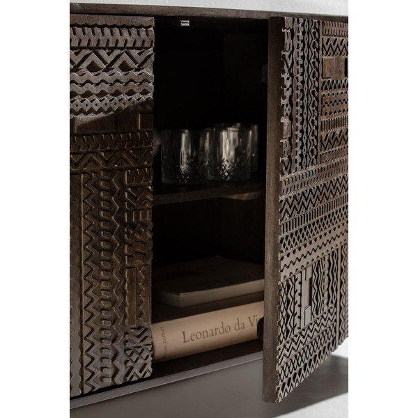 Tmavohnedý TV stolík z mangového dreva 145x48x40 cm Kalai – MOME-image-2