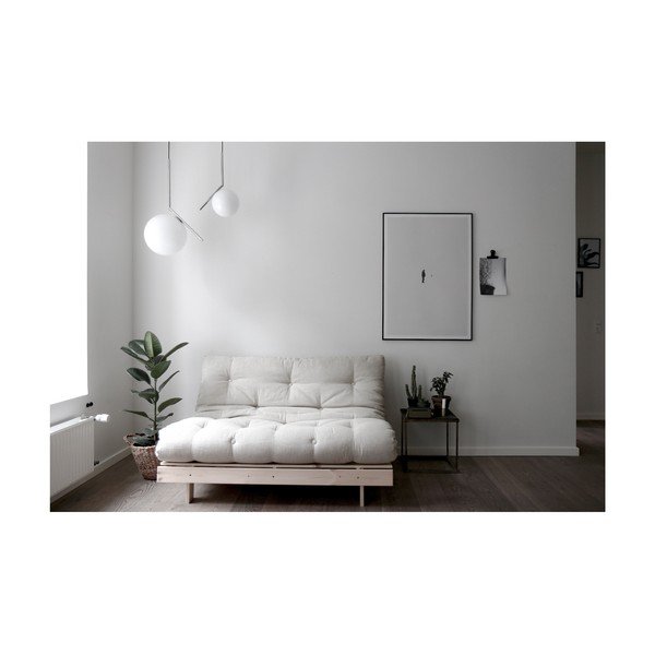 Rozkladacia pohovka so svetlobéžovým poťahom Karup Design Roots White/Natural-image-1