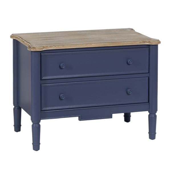Modrá nízka komoda z jedľového dreva 80x60 cm – Ixia