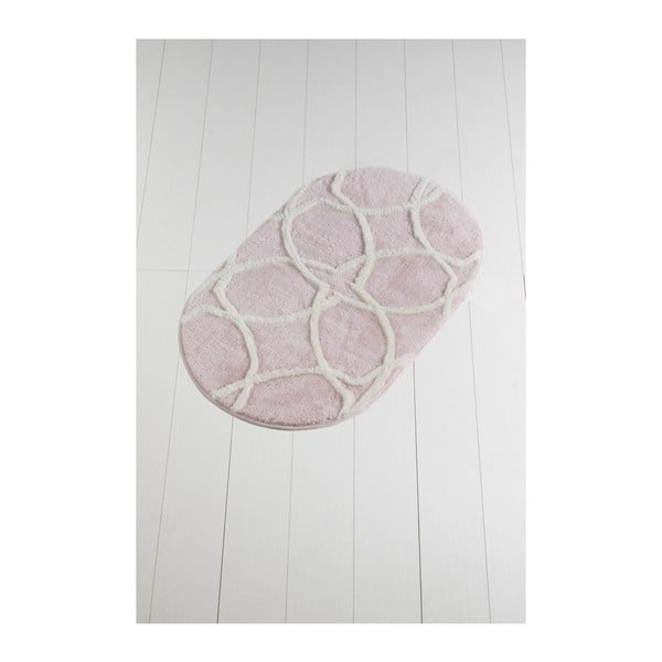 Svetloružová kúpeľňová predložka Confetti Bathmats Bonne Oval Pink, 60 x 100 cm