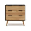 Čierna/prírodná vysoká komoda z borovicového dreva 80x83 cm Lavis – Marckeric