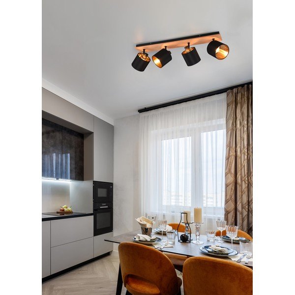 Bodové svietidlo v čierno-prírodnej farbe ø 12 cm Tommy – Reality-image-1