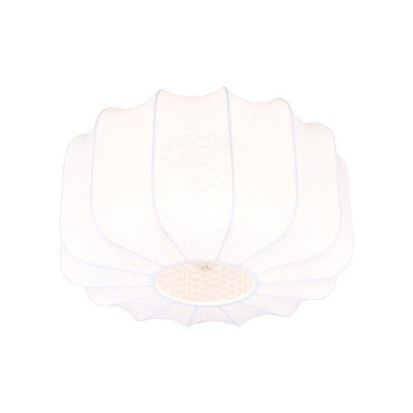 Biele kovové stropné svietidlo s textilným tienidlom ø 40 cm Madleine – Reality-image-3