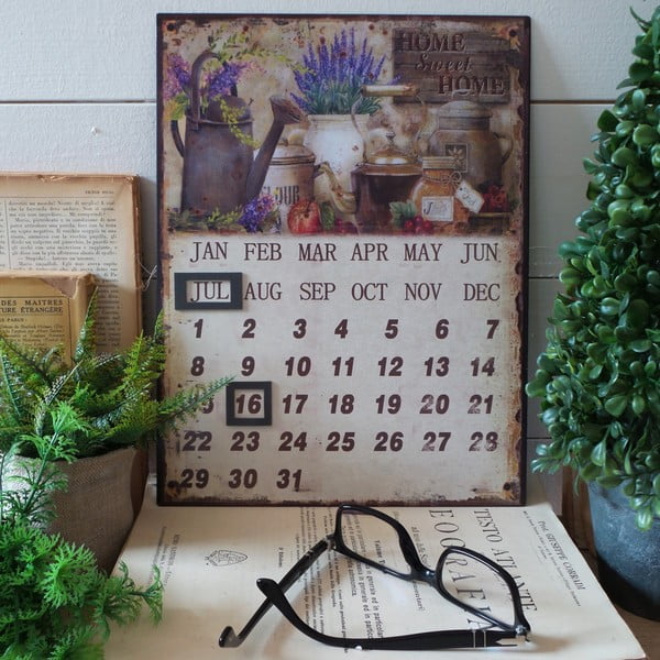 Stolový kovový kalendár Home Sweet Home