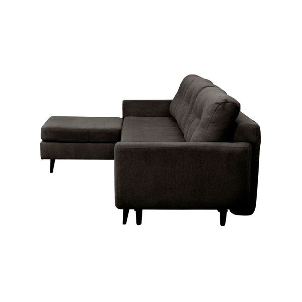 Tmavosivá rozkladacia pohovka s čiernymi nohami Mazzini Sofas Hortensia, ľavý roh-image-2
