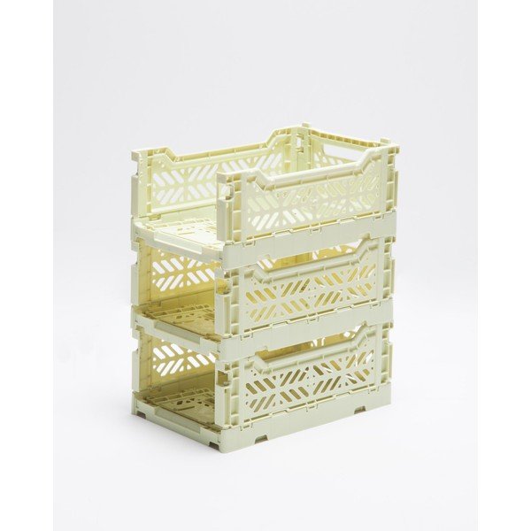 Súprava 3 žltých úložných boxov Little Nice Things Caja-image-3