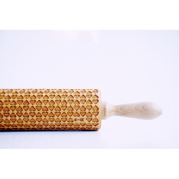 Drevený embosovaný valček na cesto Valek Srdce-image-2