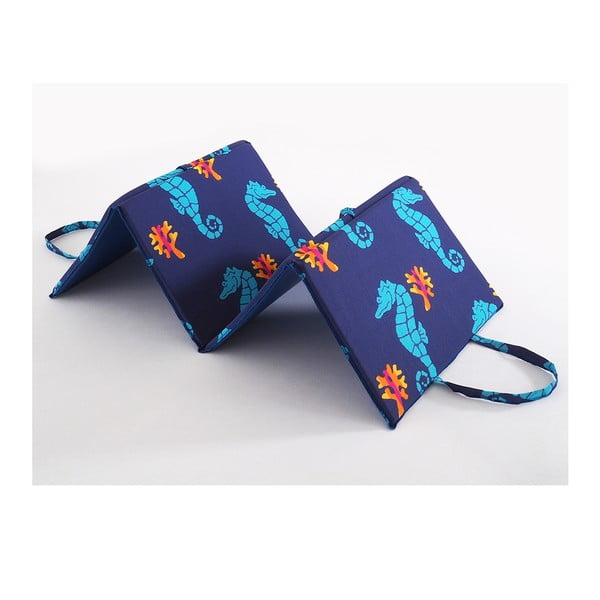 Modrý záhradný sedák na ležadlo 49x137 cm Seahorse – B.E.S.-image-1