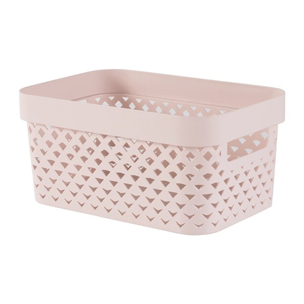 Svetloružový plastový úložný box 26x17,5x12 cm Pure – Curver