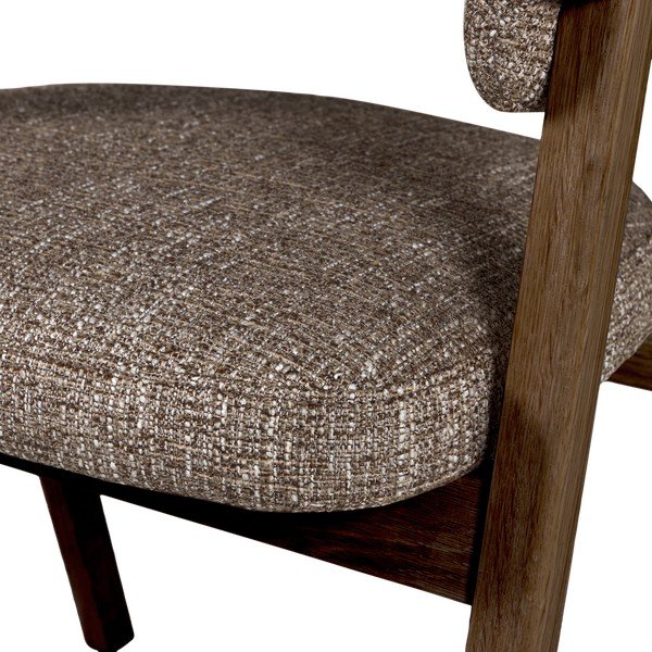 Hnedá čalúnená jedálenská stolička s podrúčkami Tunar – WOOOD-image-4