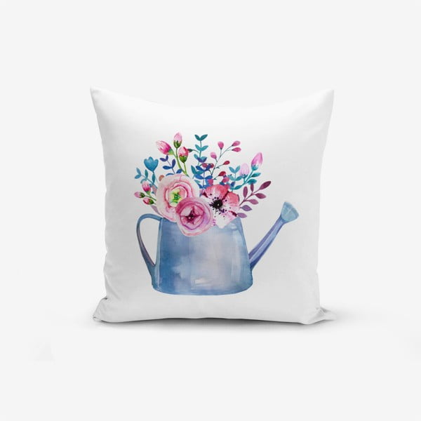 Obliečka na vankúš s prímesou bavlny Minimalist Cushion Covers Aquarelleli Flower, 45 × 45 cm