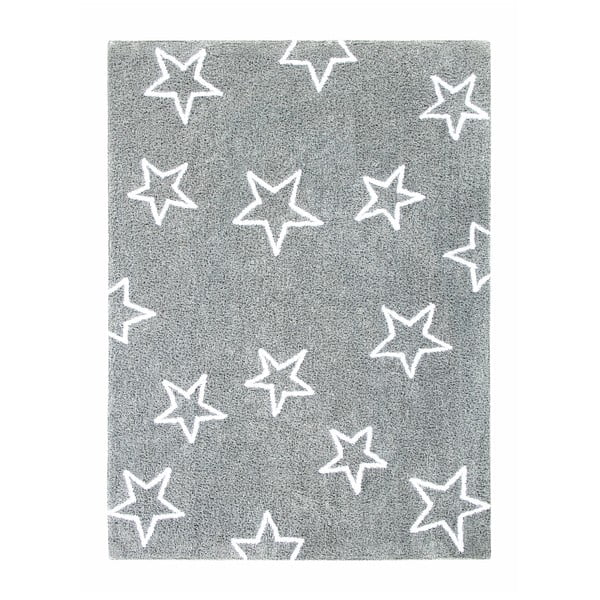 Sivý bavlnený koberec Happy Decor Kids Stars, 160 x 120 cm