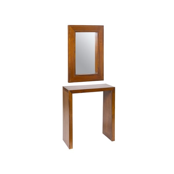Zrkadlo s konzolovým stolíkom z dreva mindi Santiago Pons Modern