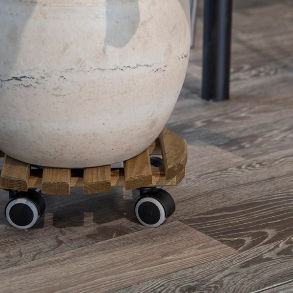 Drevený pojazdný podstavec pod kvetináč ø 29 cm (výška  8 cm) Indoor – Esschert Design-image-1
